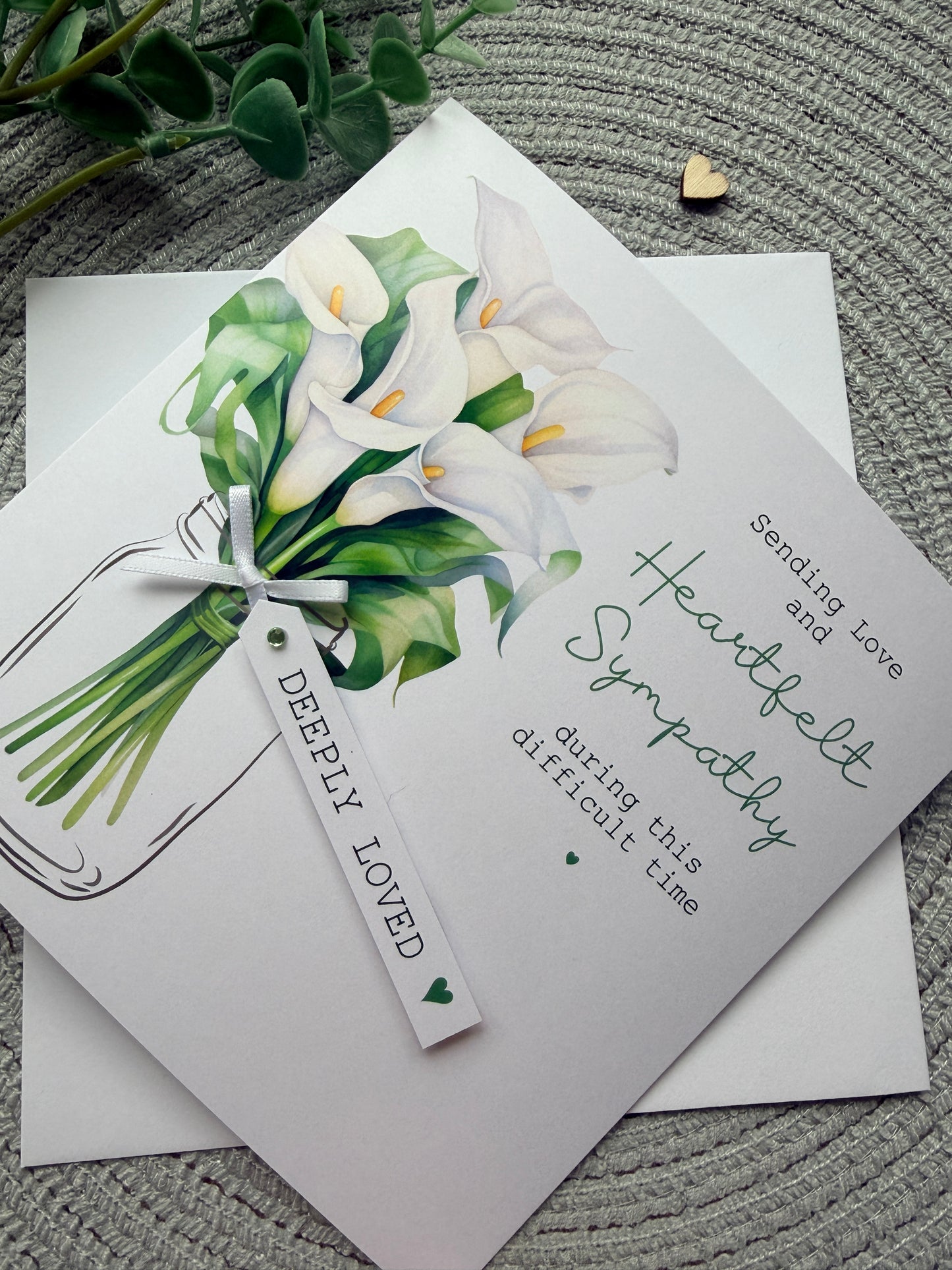 Personalised Lily Sympathy Card - Thinking of you bereavement card