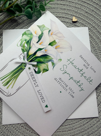 Personalised Lily Sympathy Card - Thinking of you bereavement card