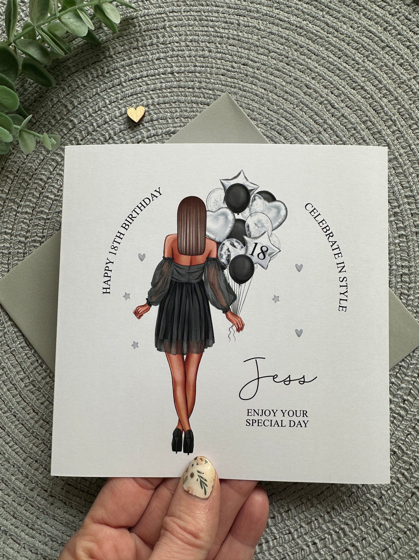 Personalised Birthday Girl Balloons Card, 16th 18th, 21st, 30th, 40th, 50th, Any Relation