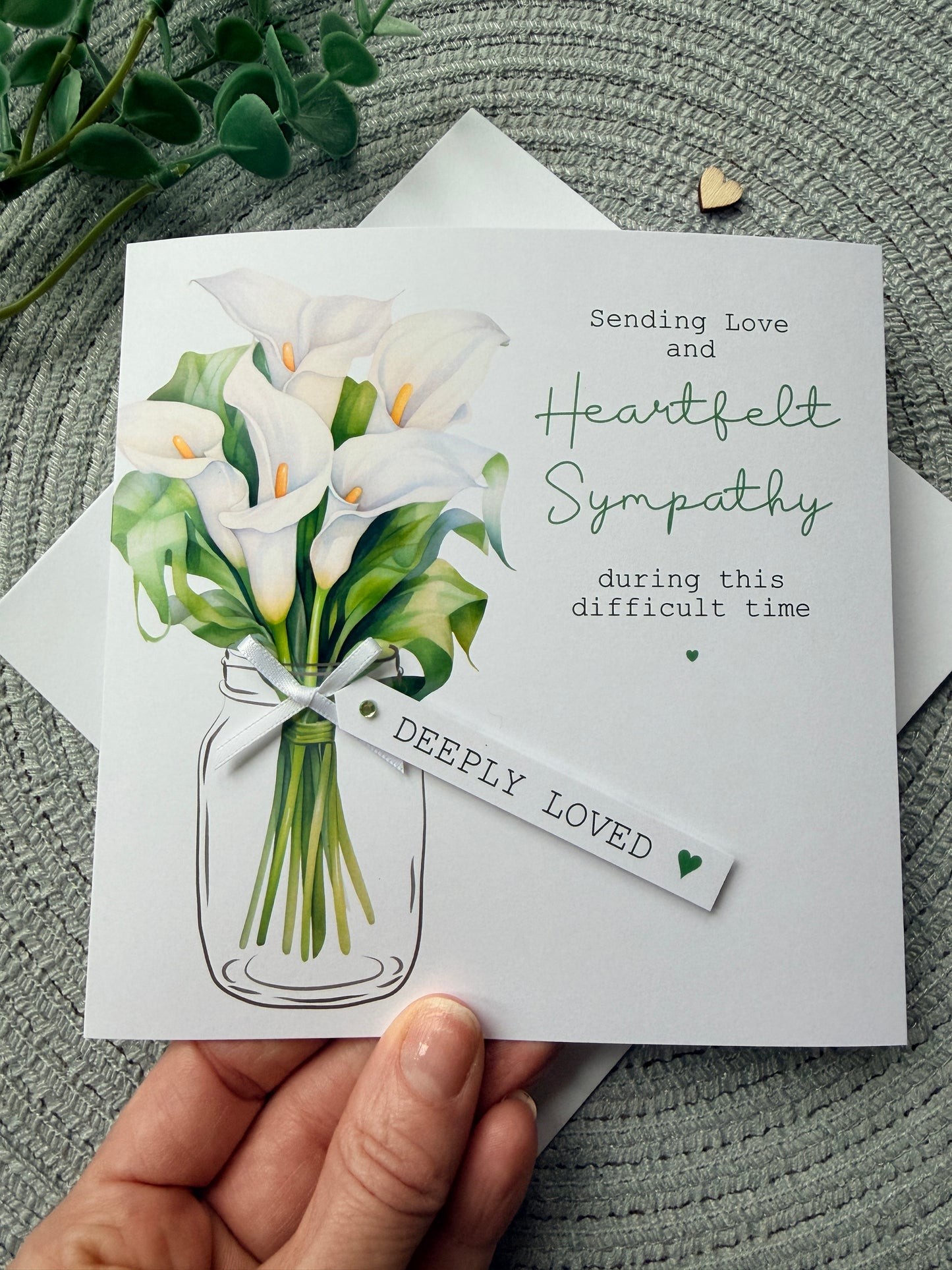 Personalised Lily Sympathy Card - Thinking of you bereavement card