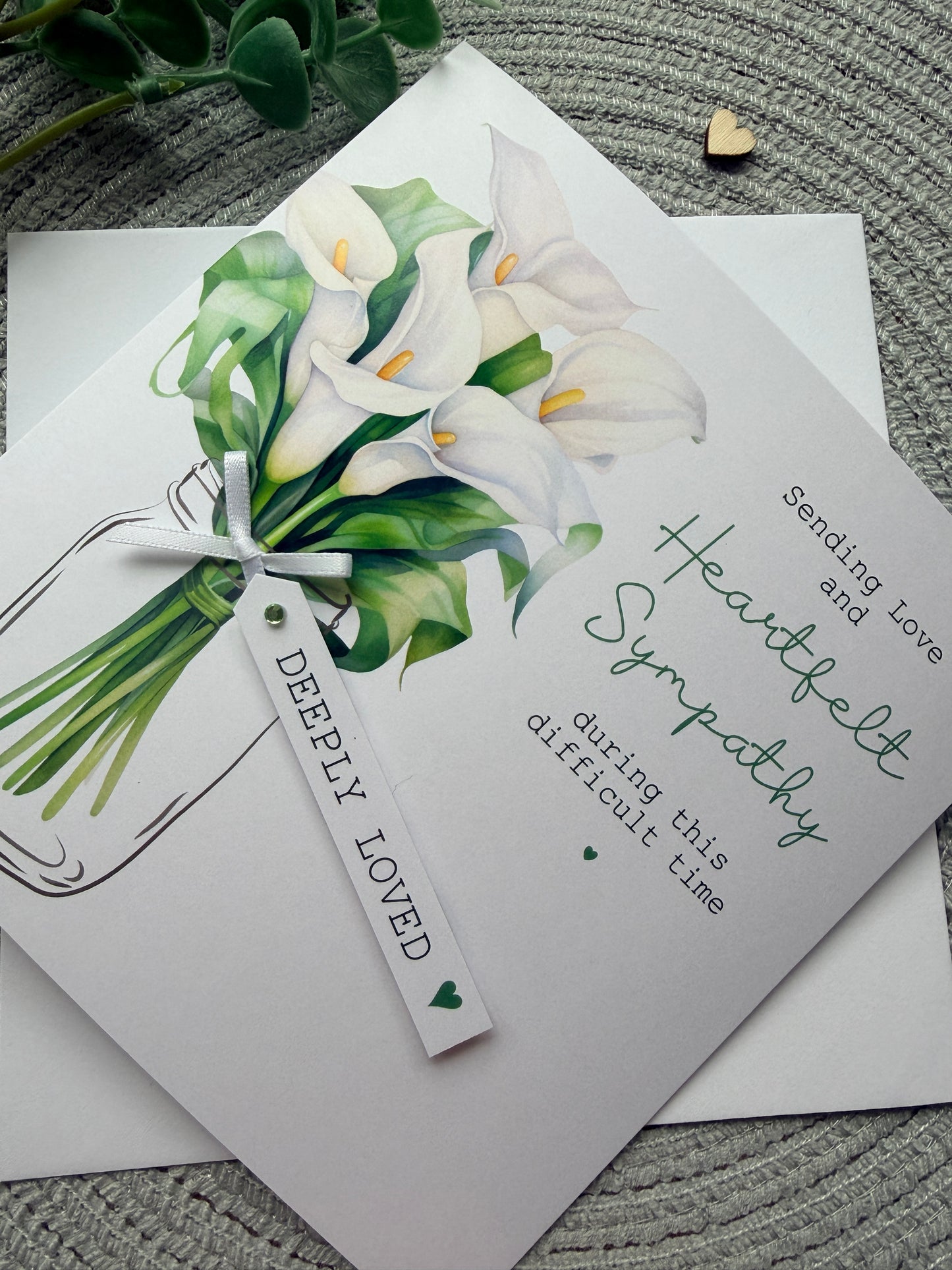 Personalised Lily Sympathy Card - Thinking of you bereavement card