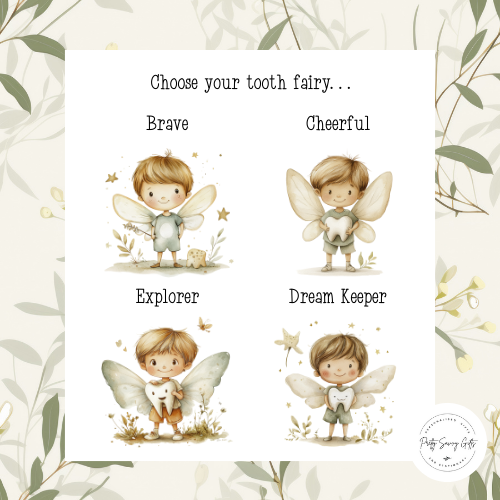 Personalised Tooth Boys Fairy Bag, Chart & Coin Holder Set, Custom Tooth Loss Keepsake, Tooth Fairy Gift Set with Pouch