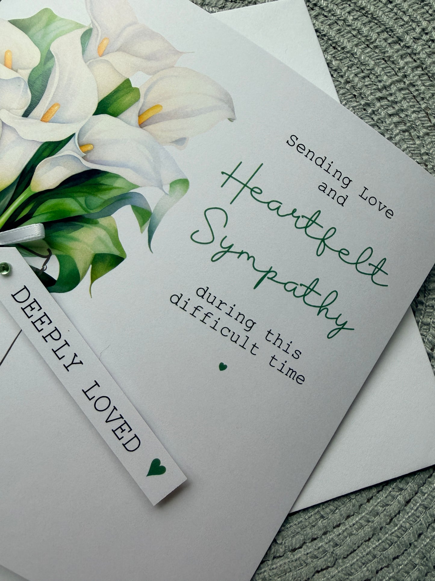 Personalised Lily Sympathy Card - Thinking of you bereavement card
