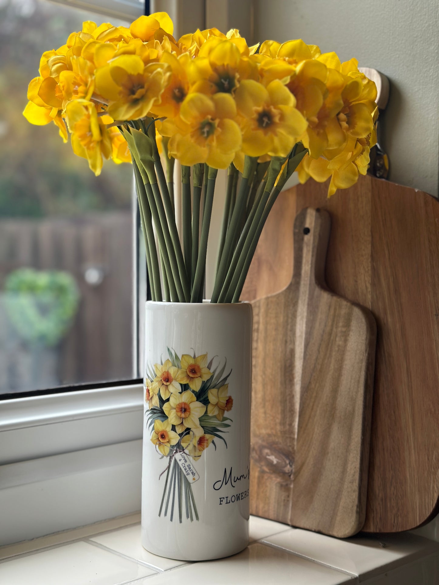 Personalised Daffodil Ceramic Vase