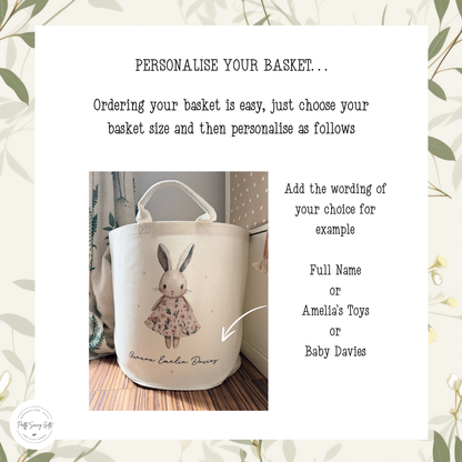 Personalised Bunny Toy Storage Basket