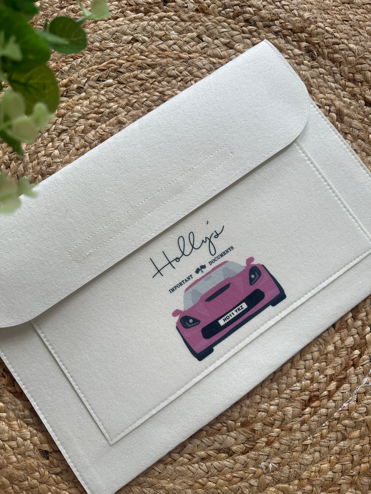 Personalised Car Document Wallet Folder