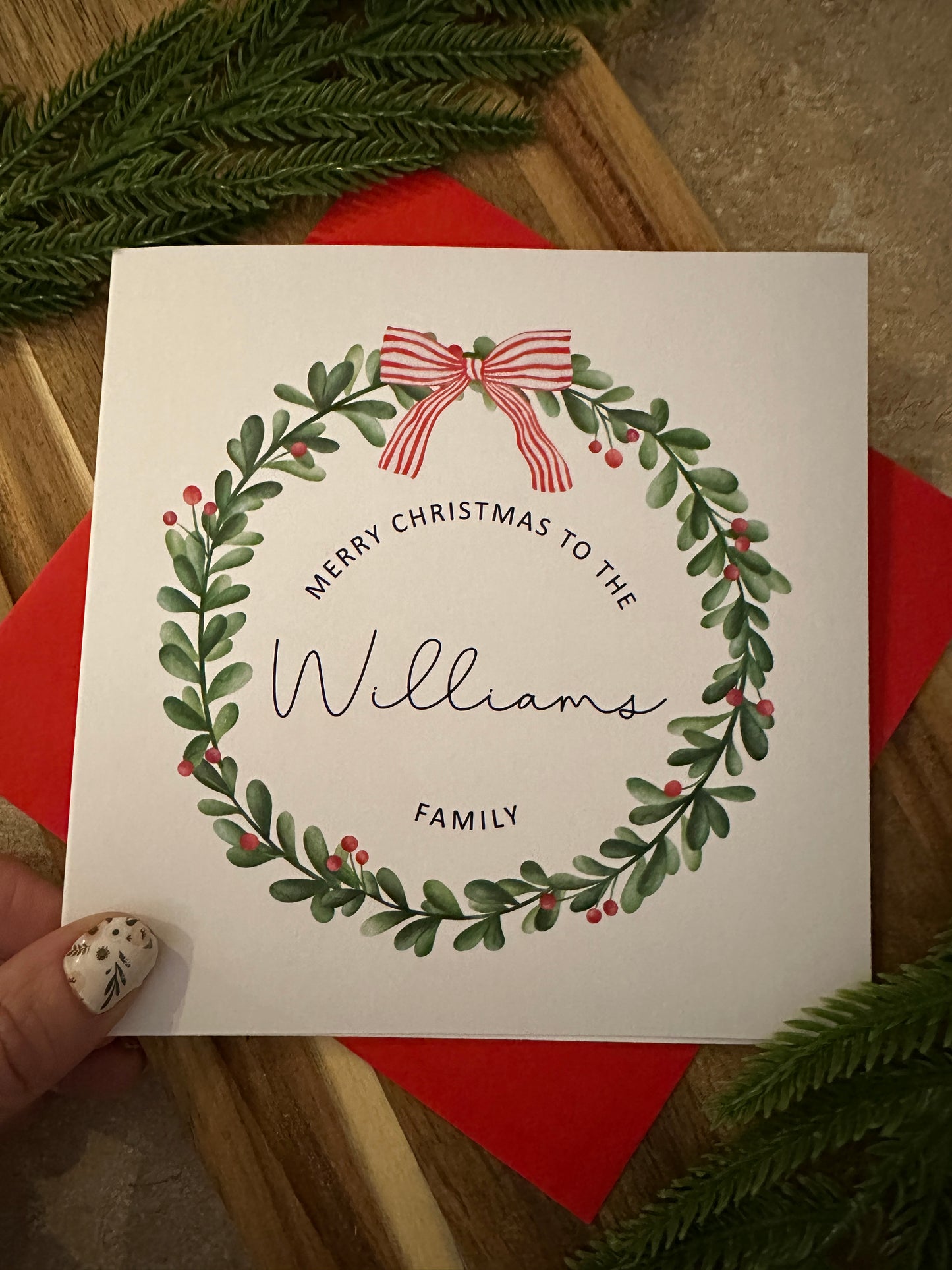 Personalised Christmas Tea Towel; Christmas with the Family