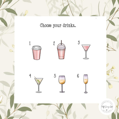 Personalised Best Friend Birthday Card, Custom Drink and Hair Options