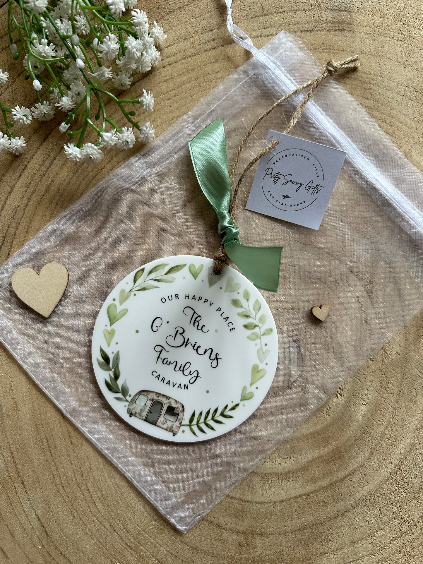 Personalised Handmade Caravanning Keepsake, Caravanning Themed sign, Natural Colours, English or Welsh Caravan plaque, Caravan decoration