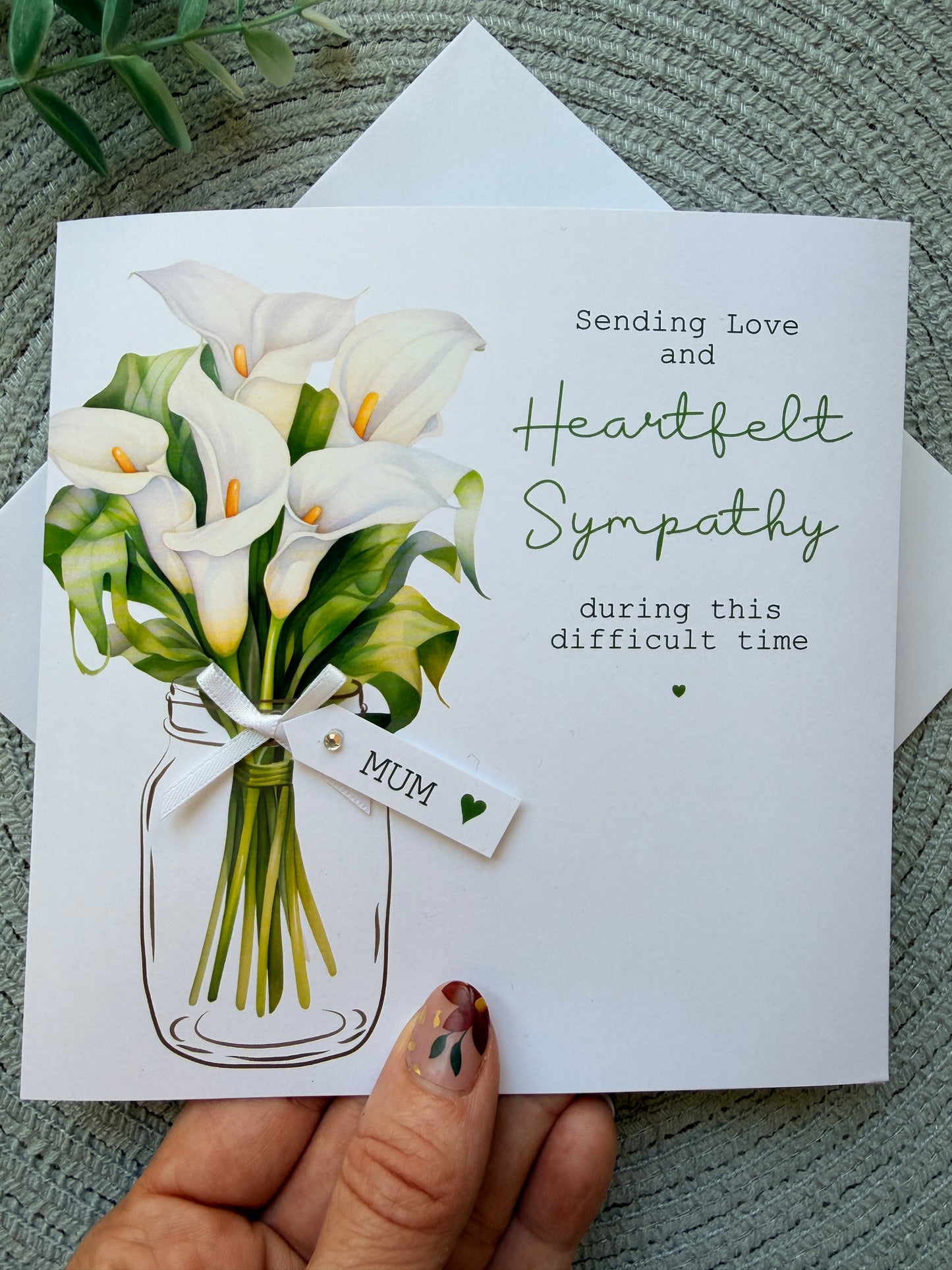Personalised Lily Sympathy Card - Thinking of you bereavement card