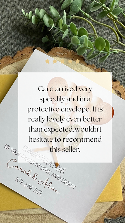 Personalised Anniversary Card - 50 Years - Golden Wedding - Any Names