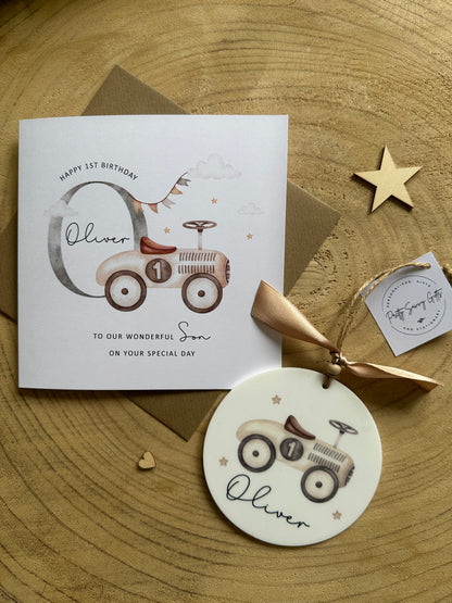 Personalised 1st Birthday Card & Keepsake - Grandson, Son, Nephew, Godson, Any Age