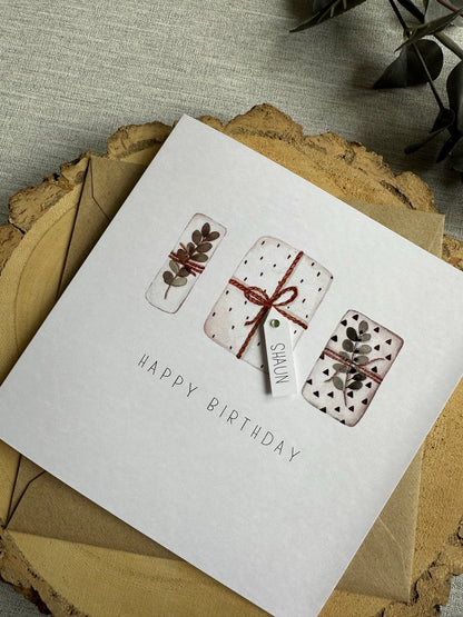 Personalised Birthday Card - Neutral Theme