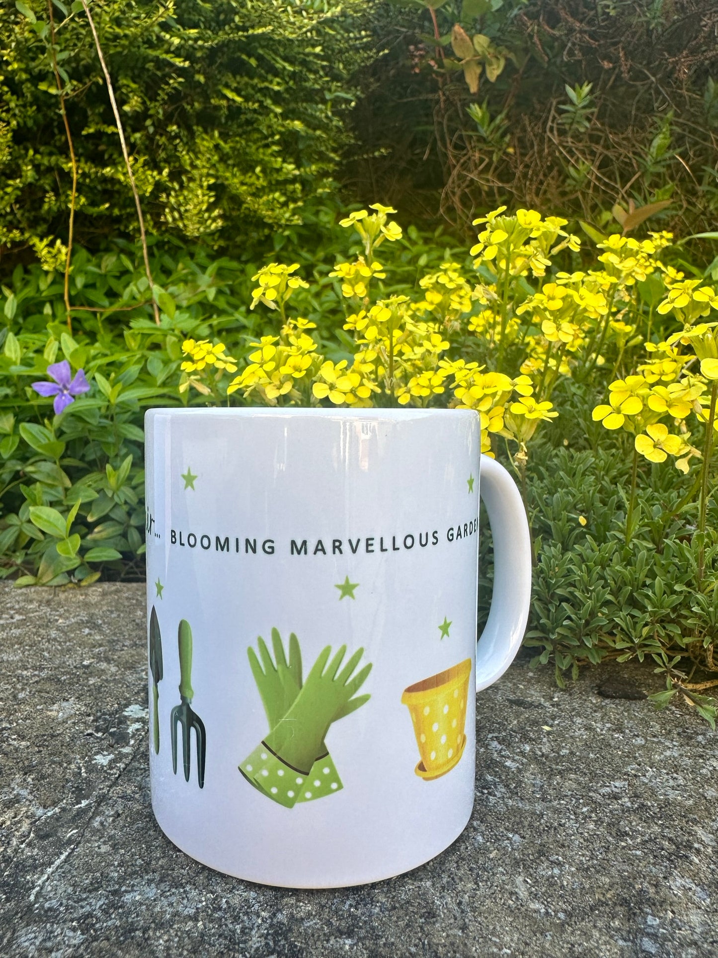 Personalised Gardening Mug, Card or Set - Blooming Marvellous Gardener - Great gift for Birthdays or Father's Day