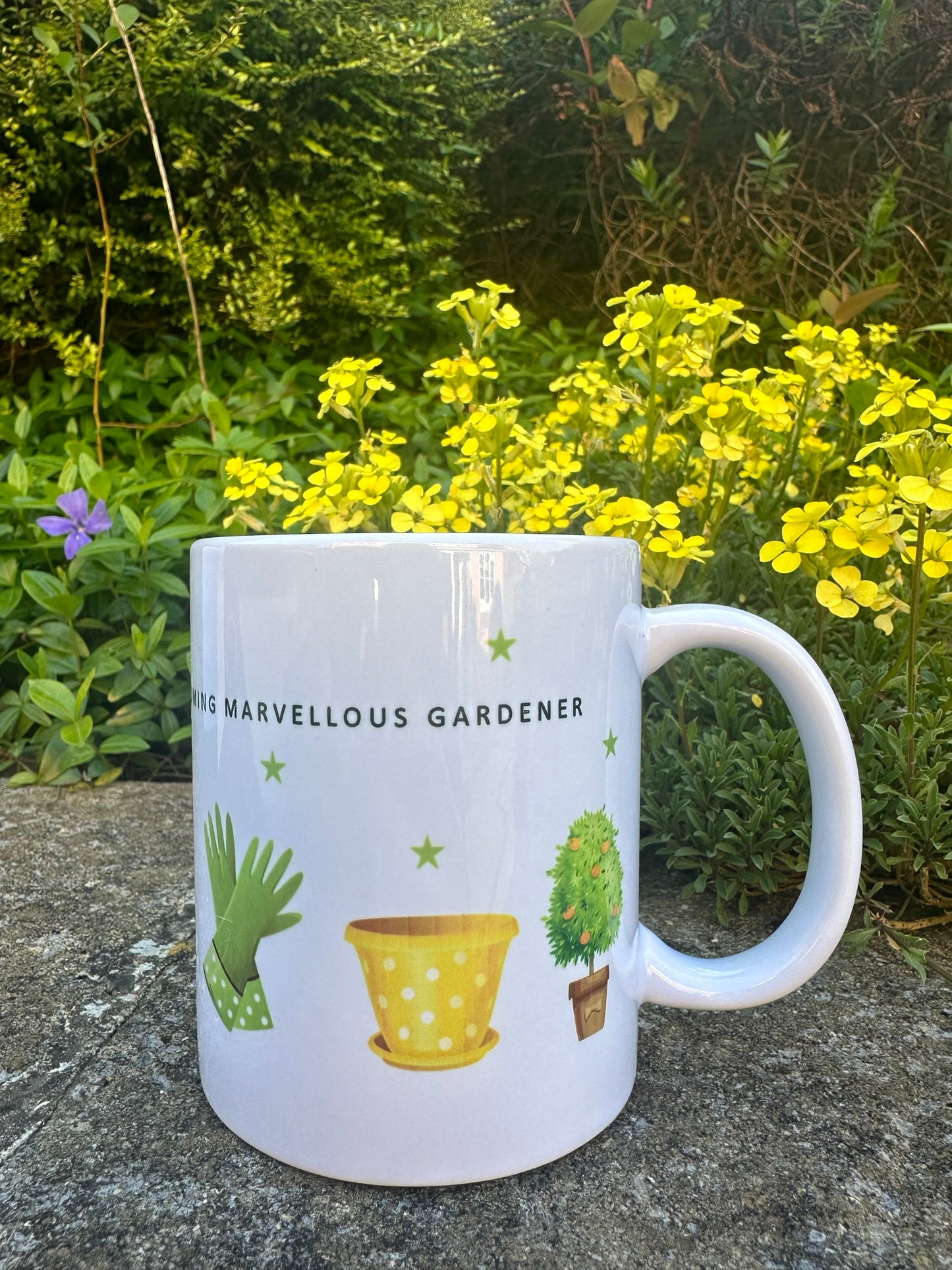 Personalised Gardening Mug, Card or Set - Blooming Marvellous Gardener - Great gift for Birthdays or Father's Day