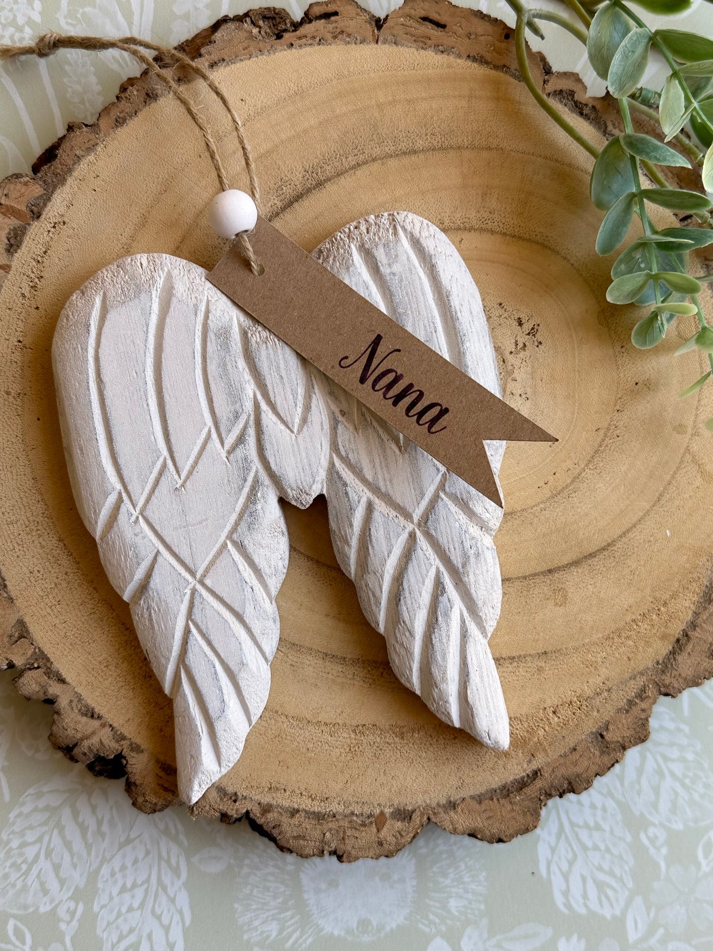 Personalised Wooden Wings Decoration