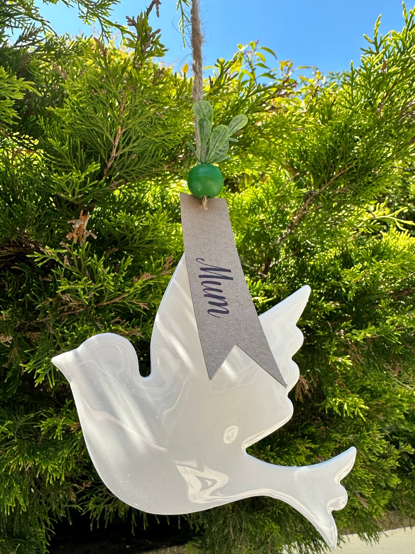 Personalised Enamel Dove Decoration