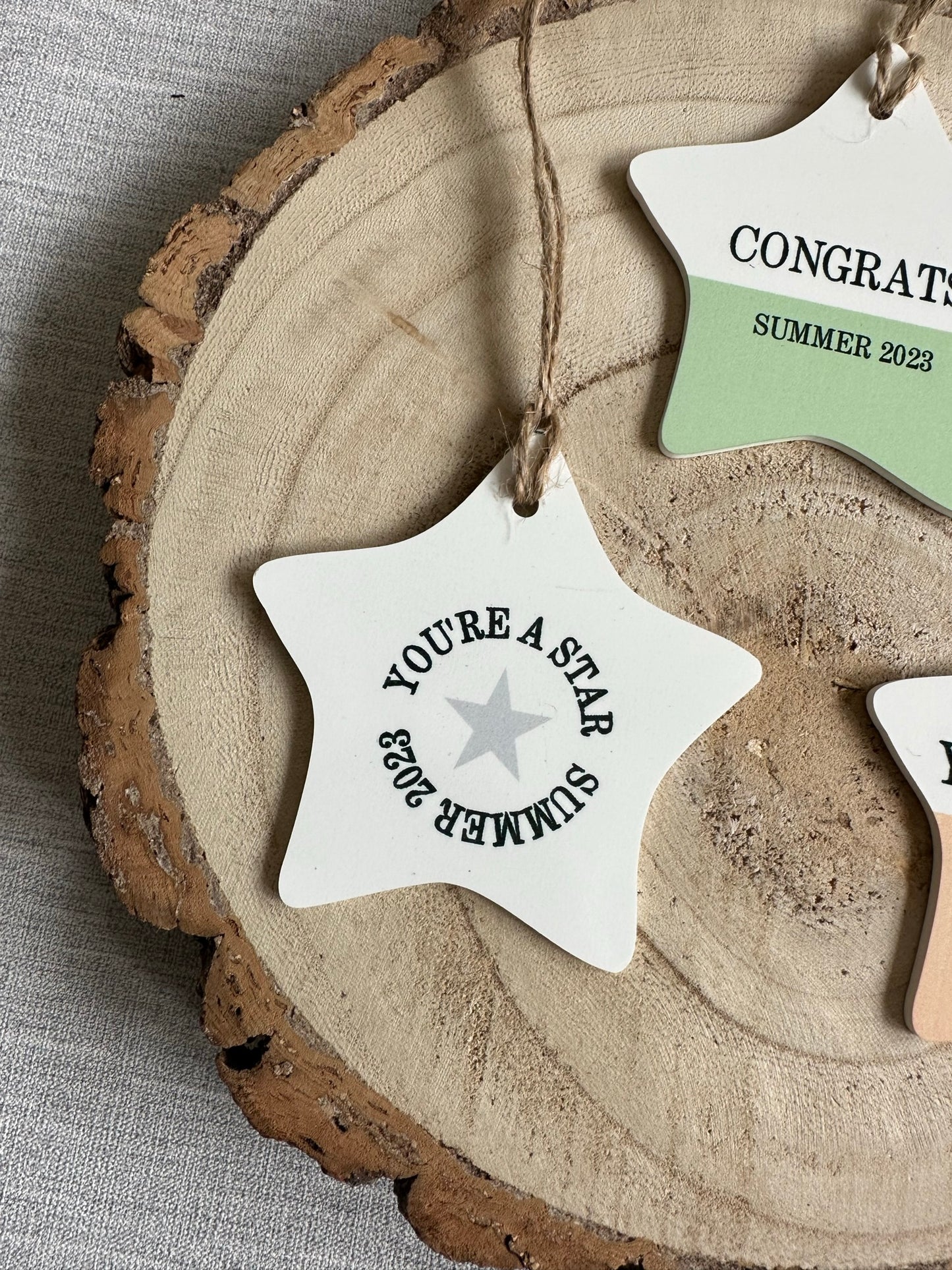 Personalised Congratulations Hanging Star - Perfect for exams results GCSEs, A Levels - Also available in Welsh Llongyfarchiadau