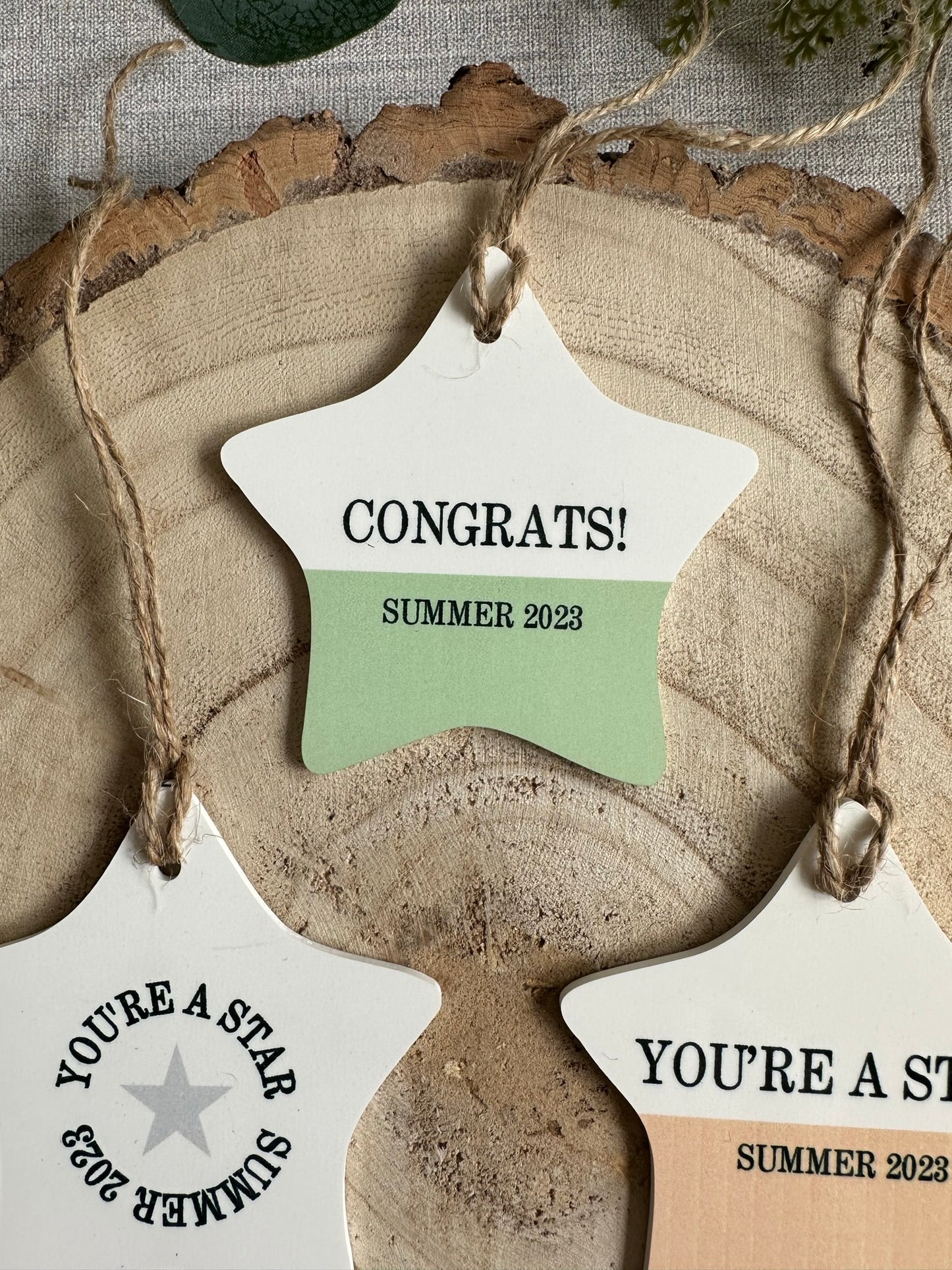 Personalised Congratulations Hanging Star - Perfect for exams results GCSEs, A Levels - Also available in Welsh Llongyfarchiadau