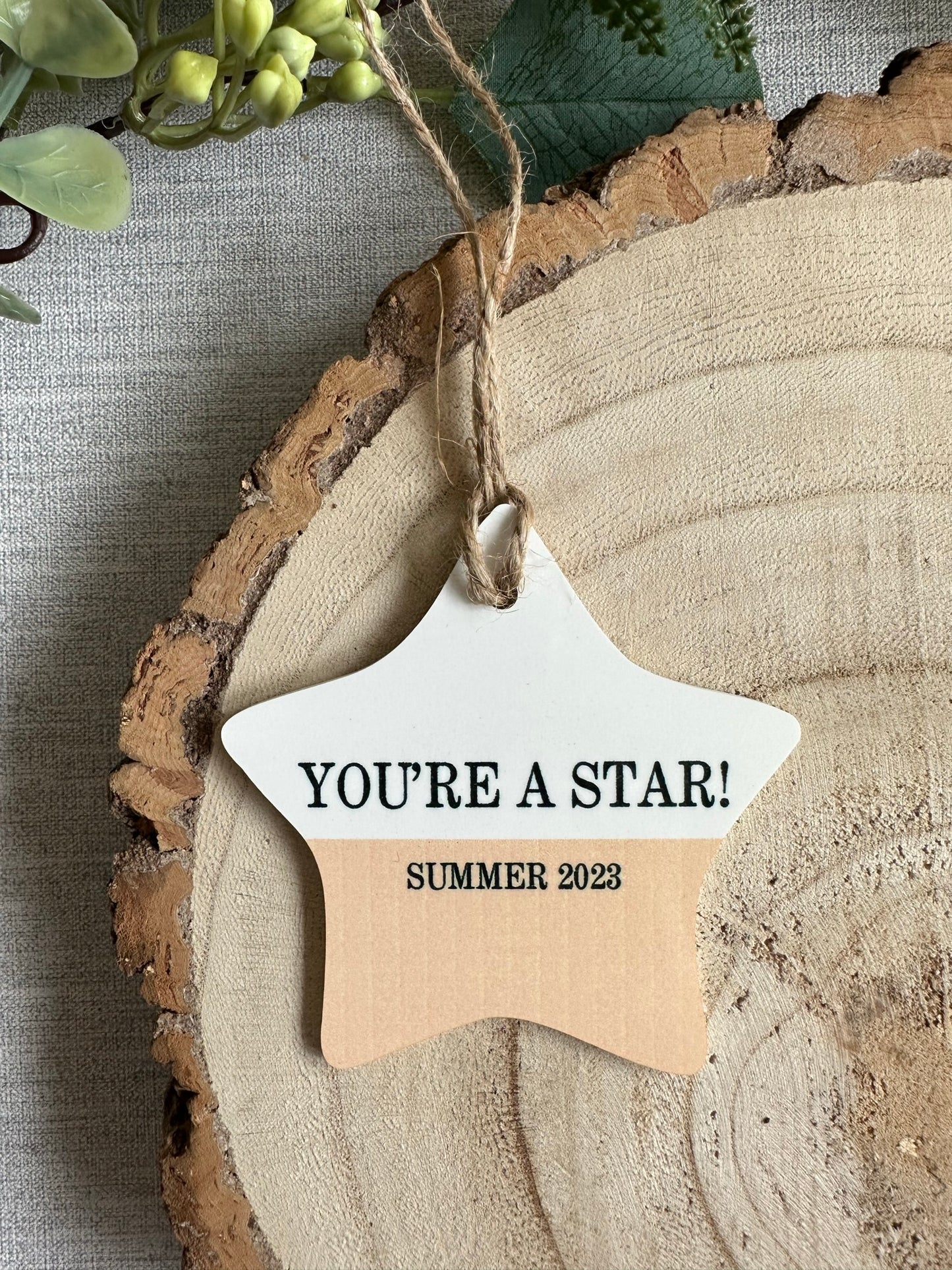 Personalised Congratulations Hanging Star - Perfect for exams results GCSEs, A Levels - Also available in Welsh Llongyfarchiadau