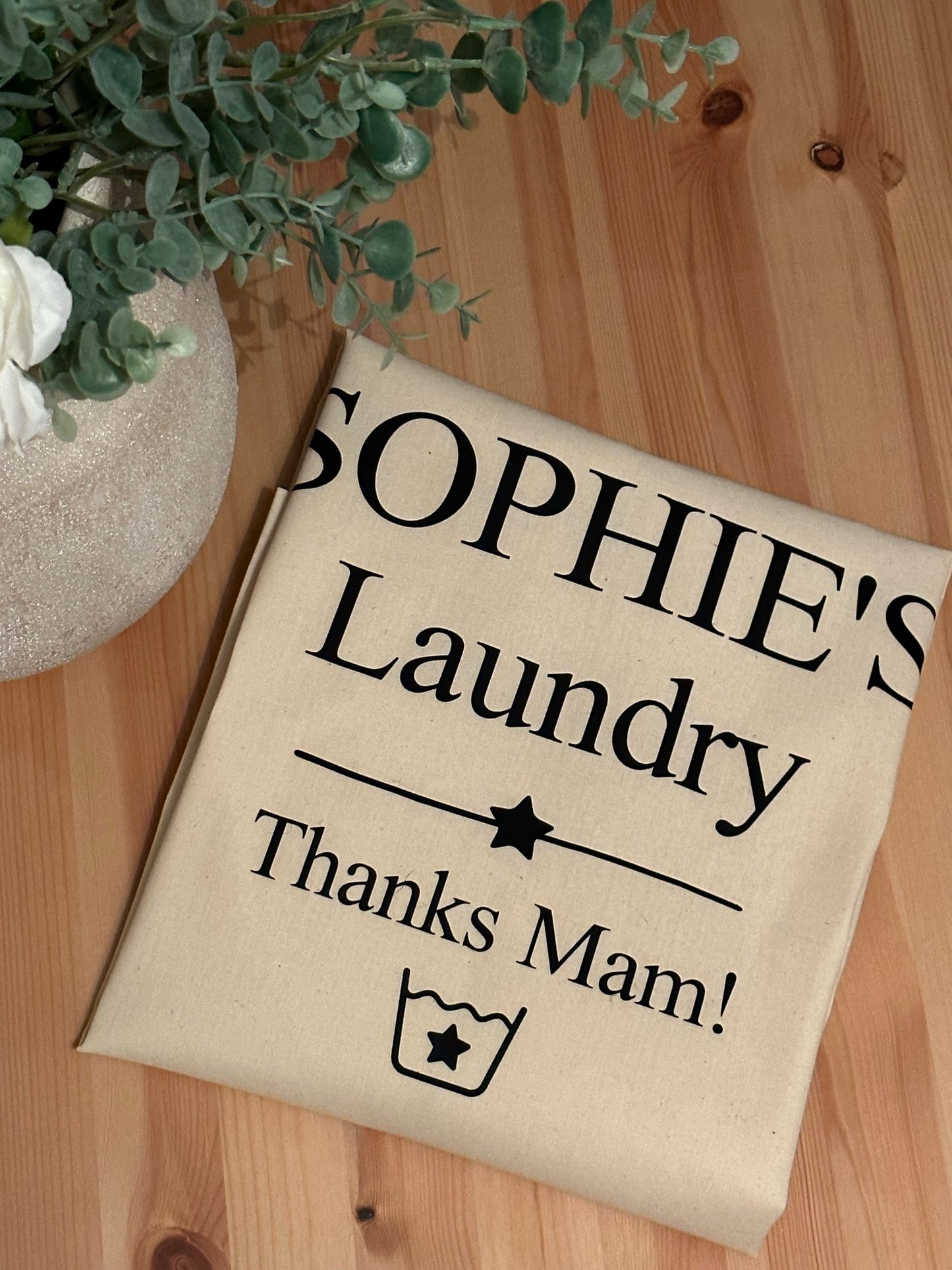 Personalised Laundry Bag - Teenagers Washing - Thanks Mam! Mum! Any Name