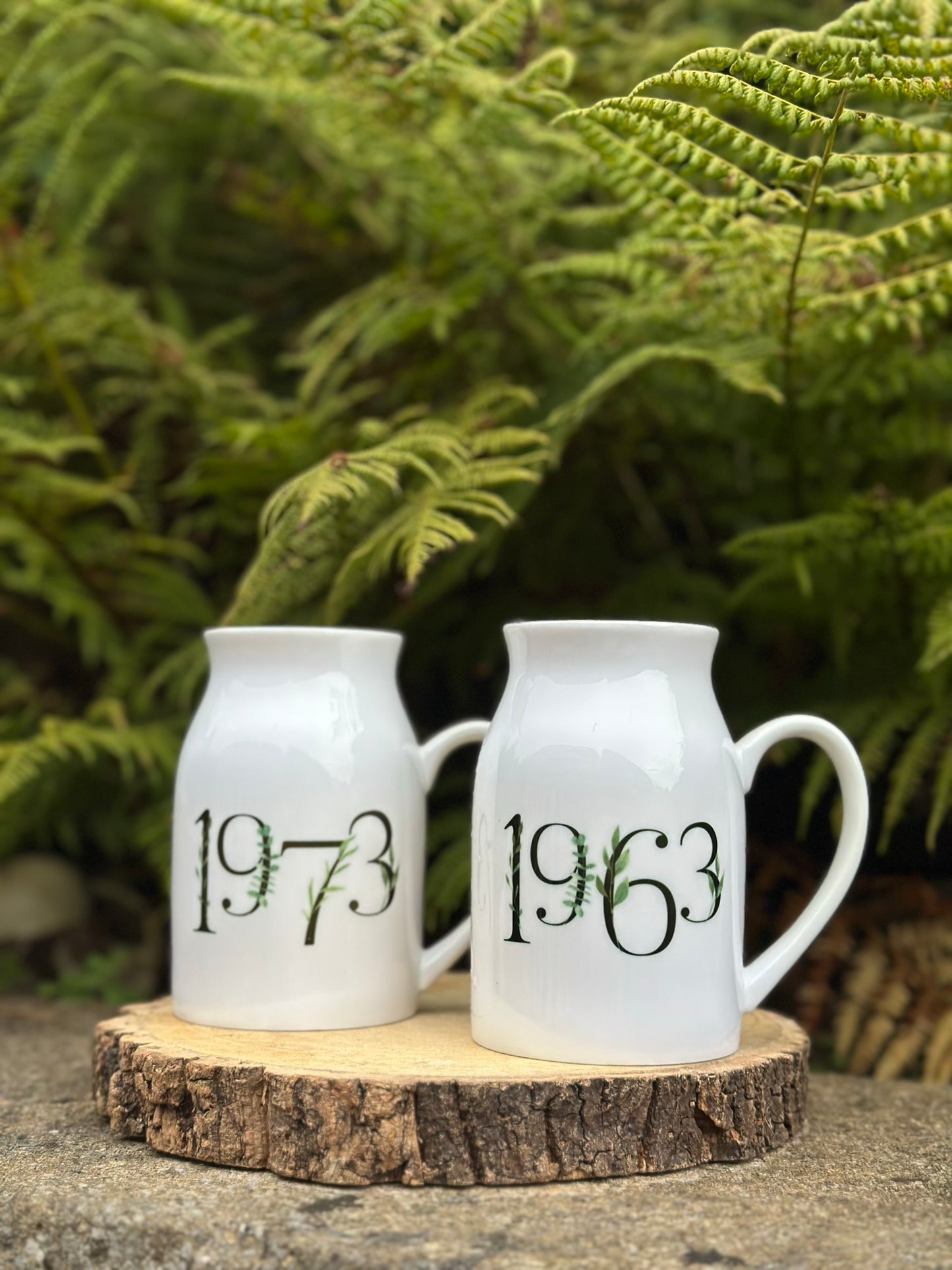 Personalised Ceramic Vase - Mini & Midi Jugs, Two Sizes, Birth Year, Special Birthday, Flower Vase, Pencil Pot, Make Up Brush Pot, Any Year