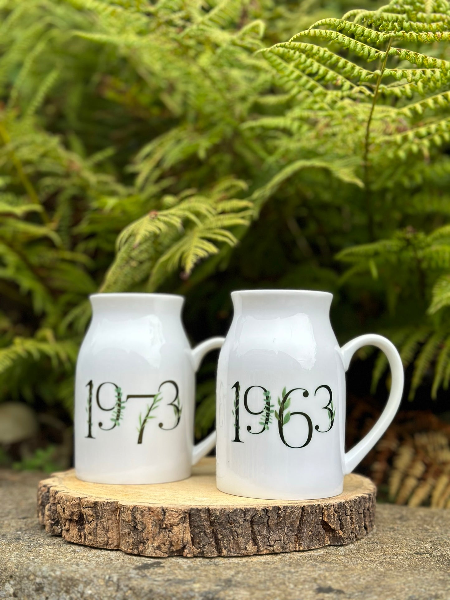 Personalised Ceramic Vase - Mini & Midi Jugs, Two Sizes, Birth Year, Special Birthday, Flower Vase, Pencil Pot, Make Up Brush Pot, Any Year