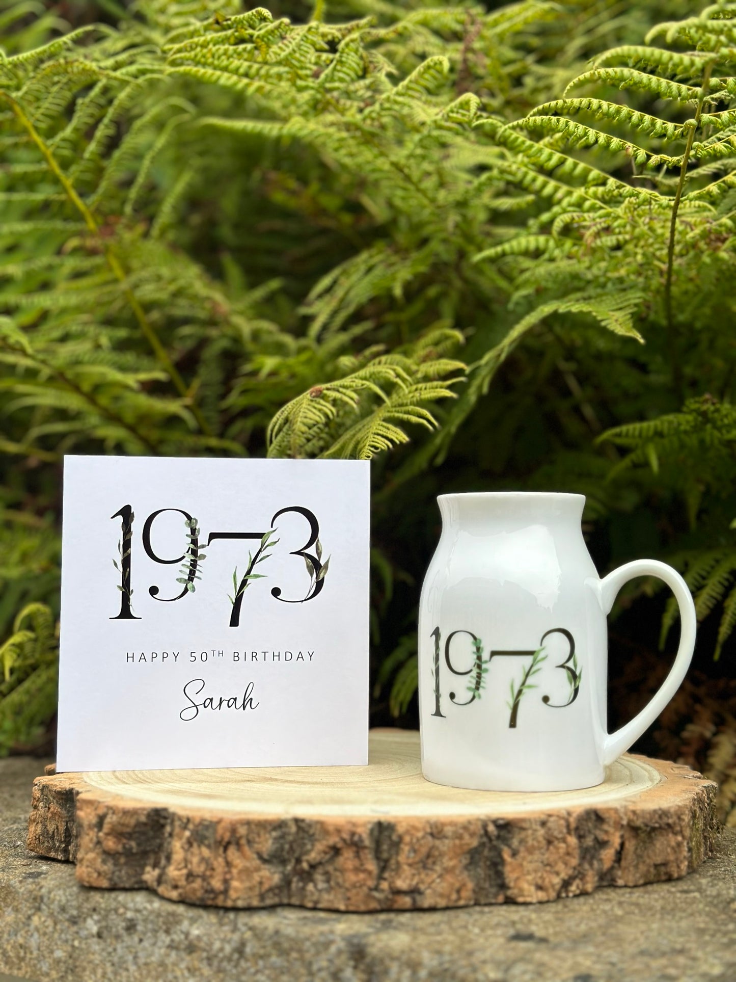 Personalised Ceramic Vase - Mini & Midi Jugs, Two Sizes, Birth Year, Special Birthday, Flower Vase, Pencil Pot, Make Up Brush Pot, Any Year