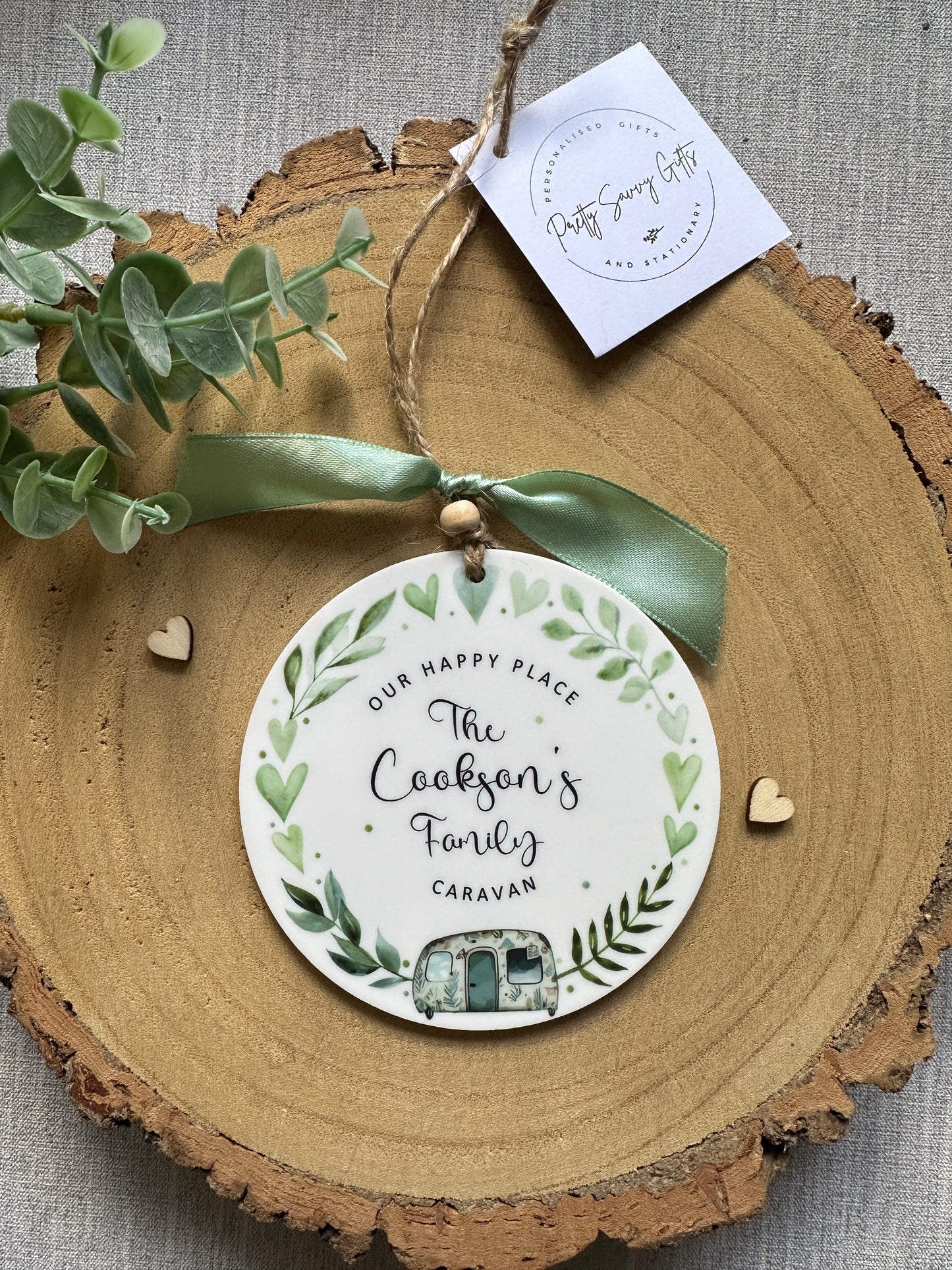 Personalised Handmade Caravanning Keepsake, Caravanning Themed sign, Natural Colours, English or Welsh Caravan plaque, Caravan decoration