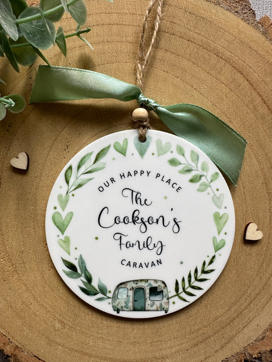 Personalised Handmade Caravanning Keepsake, Caravanning Themed sign, Natural Colours, English or Welsh Caravan plaque, Caravan decoration