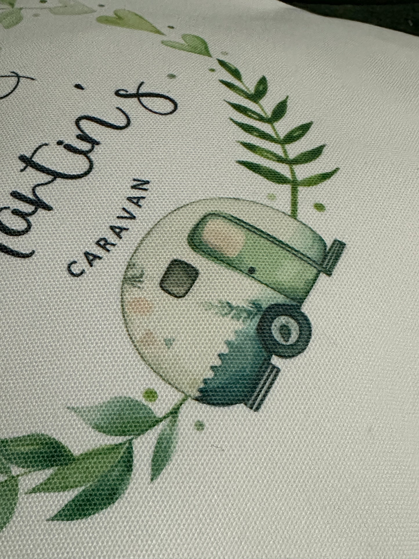 Personalised Caravanning Cushion - Our Happy Place