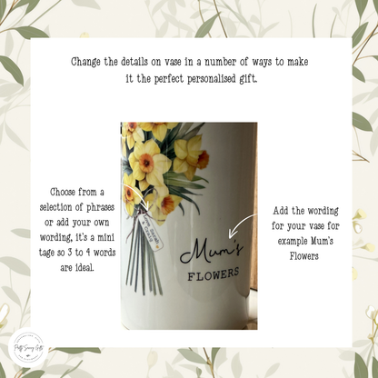 Personalised Daffodil Ceramic Vase