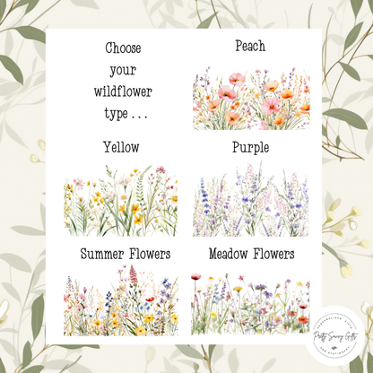 Personalised Ceramic Vase Wildflower Design and Matching Card Option