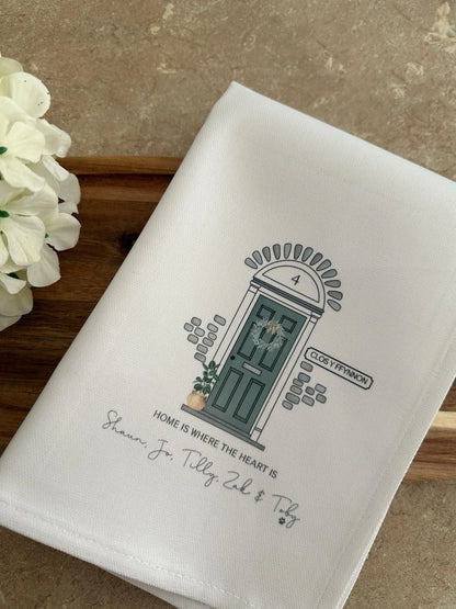 Personalised Handmade New Home Tea Towel