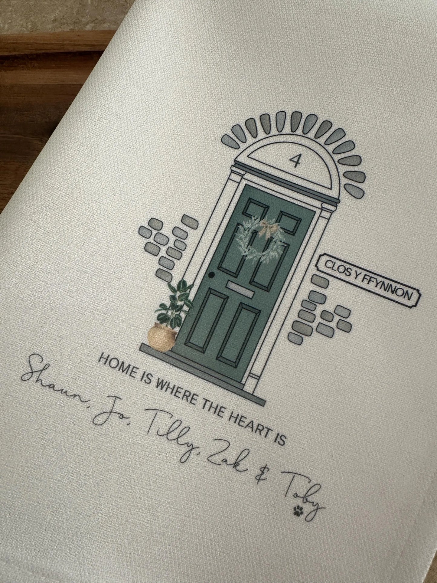 Personalised Handmade New Home Tea Towel