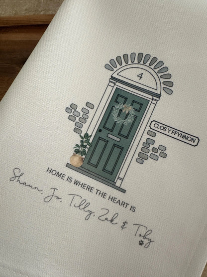 Personalised Handmade New Home Tea Towel