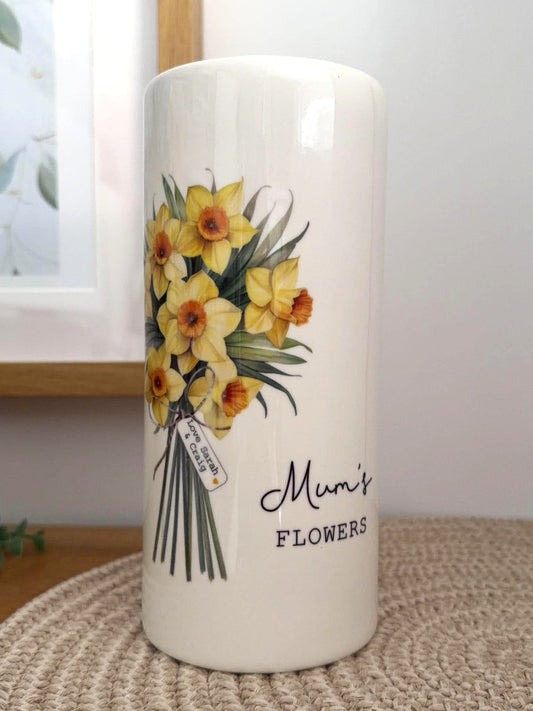 Personalised Daffodil Ceramic Vase