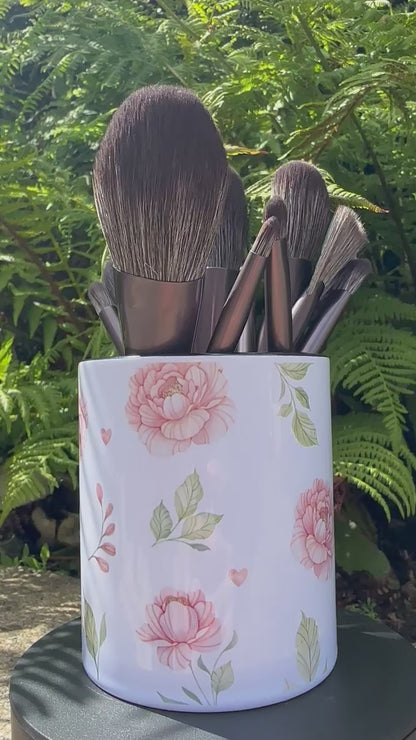 Personalised Ceramic Make Up Brush Holder - Roses
