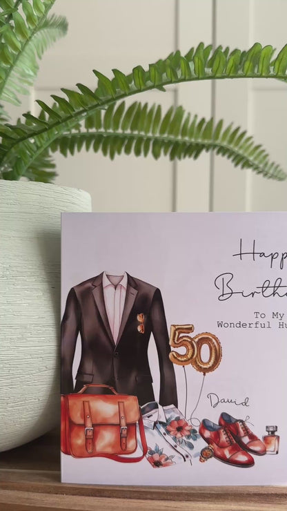 Personalised Stylish Birthday Card for Men