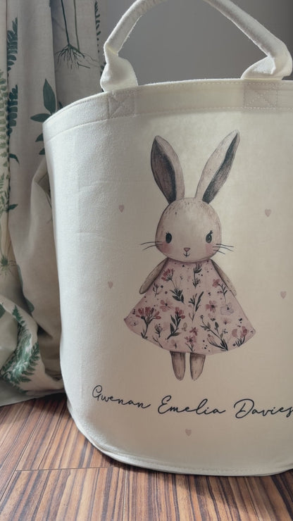 Personalised Bunny Toy Storage Basket