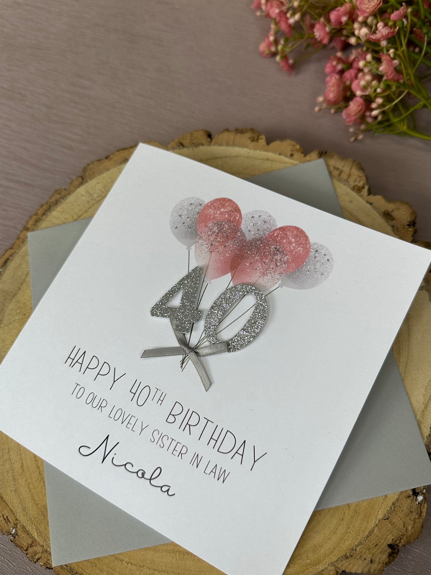 Personalised Birthday Card - Balloons - 18th, 21st, 30th, 40th, 50th, 60th - Any age any relation