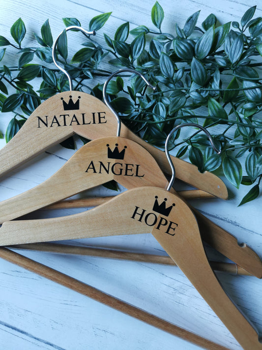 Personalised Wooden Childrens Coat Hanger - Clothes Hanger, Baby, Photo prop, Room Decor, 1st Birthday, Christening, 1st day at school