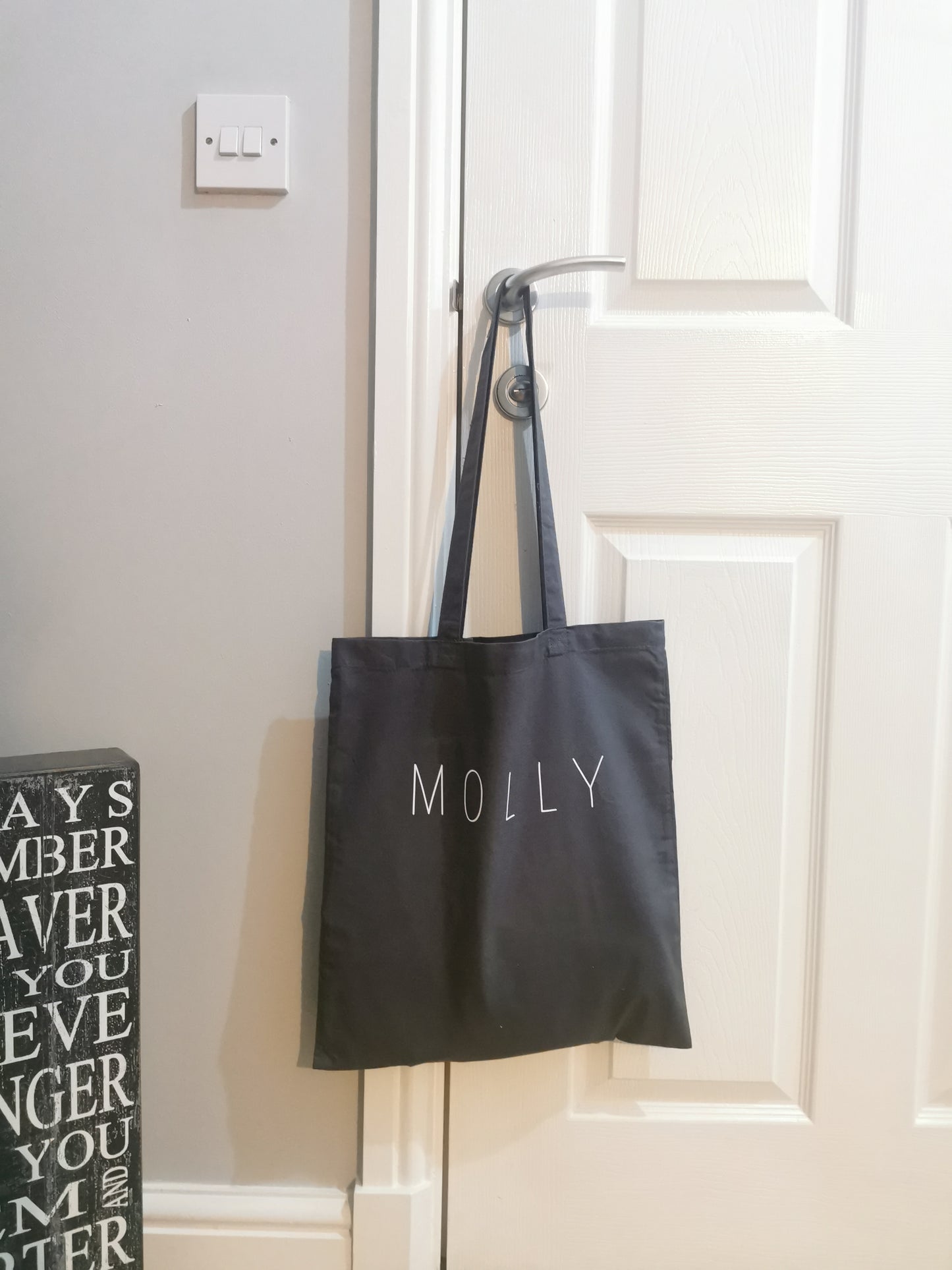 Personalised Cotton Tote Bag - Black or Grey