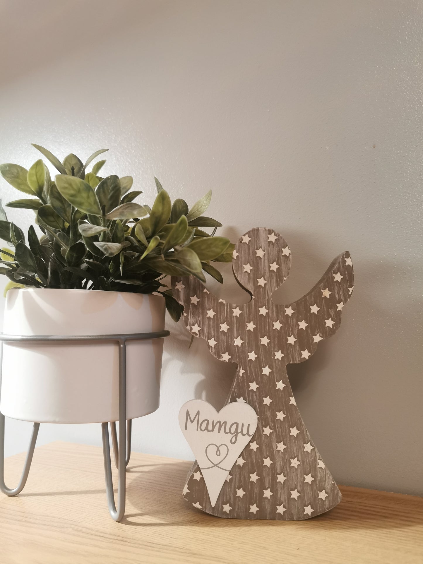 Personalised Wooden Angel Decoration - Remembrance Angel