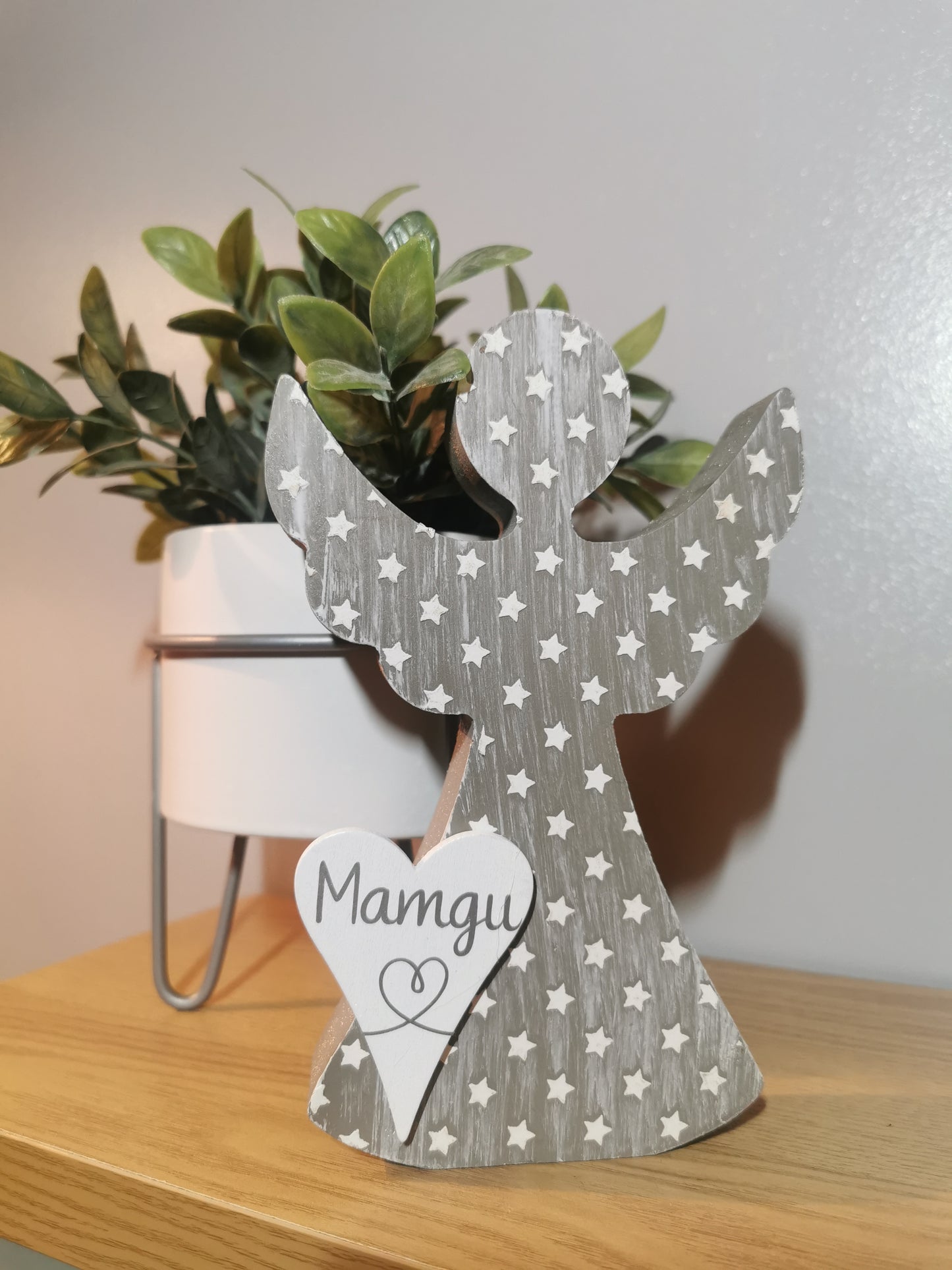 Personalised Wooden Angel Decoration - Remembrance Angel